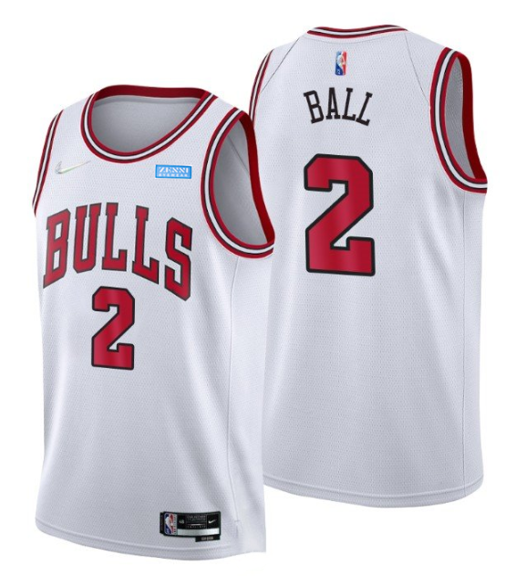 Men's Chicago Bulls #2 Lonzo Ball 75th Anniversary White Swingman Stitched Basketball Jersey Men's Chicago Bulls #2 Lonzo Ball 75th Anniversary White Swingman Stitched Basketball Jersey